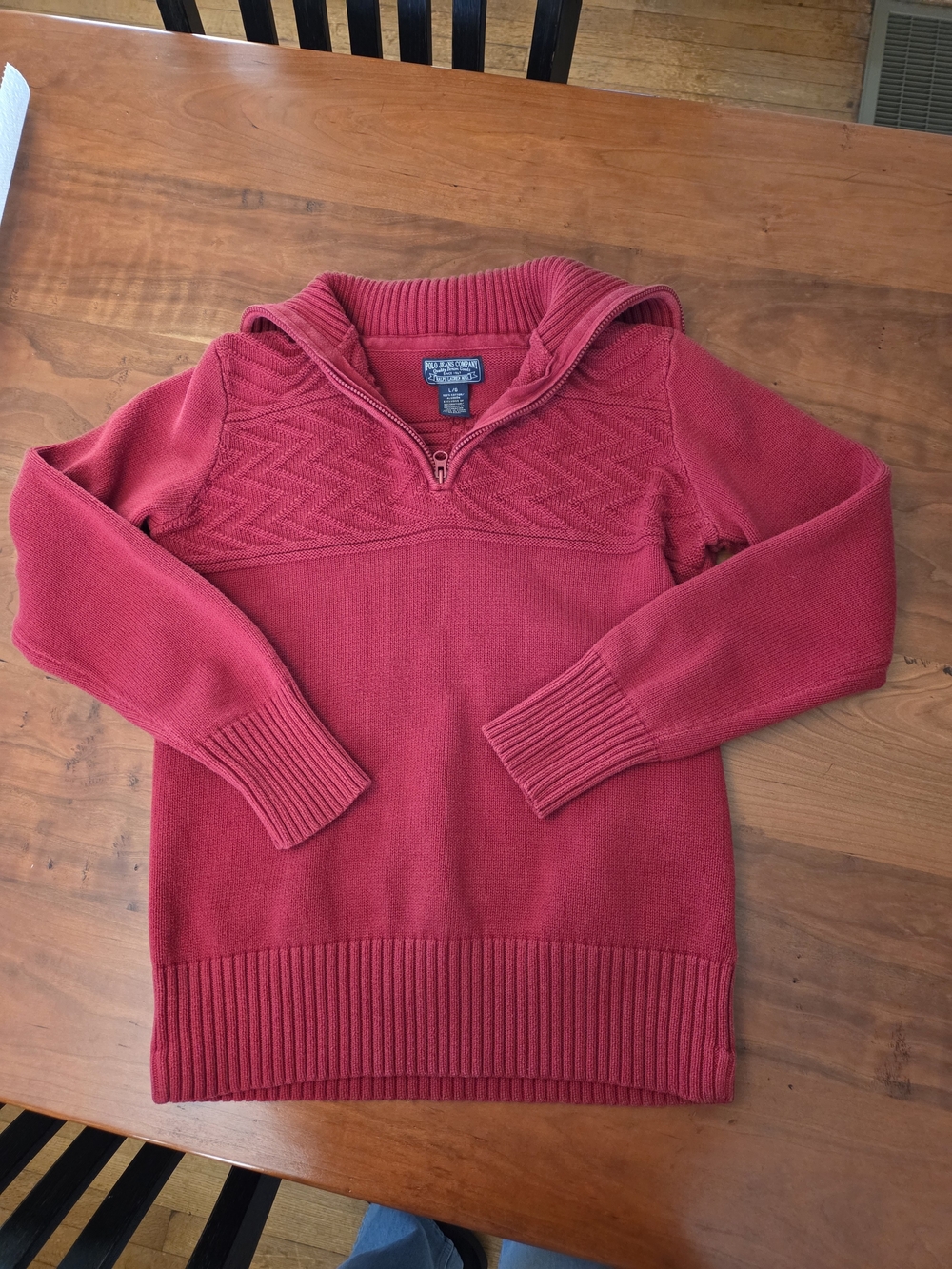 Woman's 90's Vintage Red Quarter-Zip Sweater - Polo by Ralph Lauren